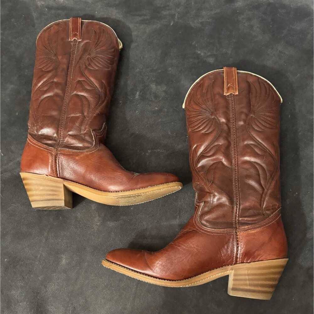 Vintage Acme Dingo Cowboy Boots- Women’s Sz 7.5-Congnac Brown-Western-7629